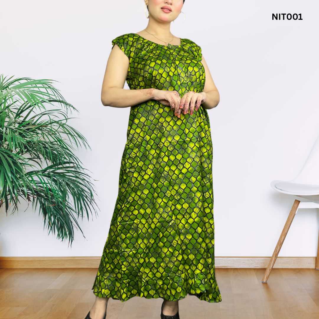 nightwear,voile,sleepwear,women-nightwear,flutter-sleeve,comfortable-nighty,kuchi-print,soft-fabric,night-dress,women-sleepwear