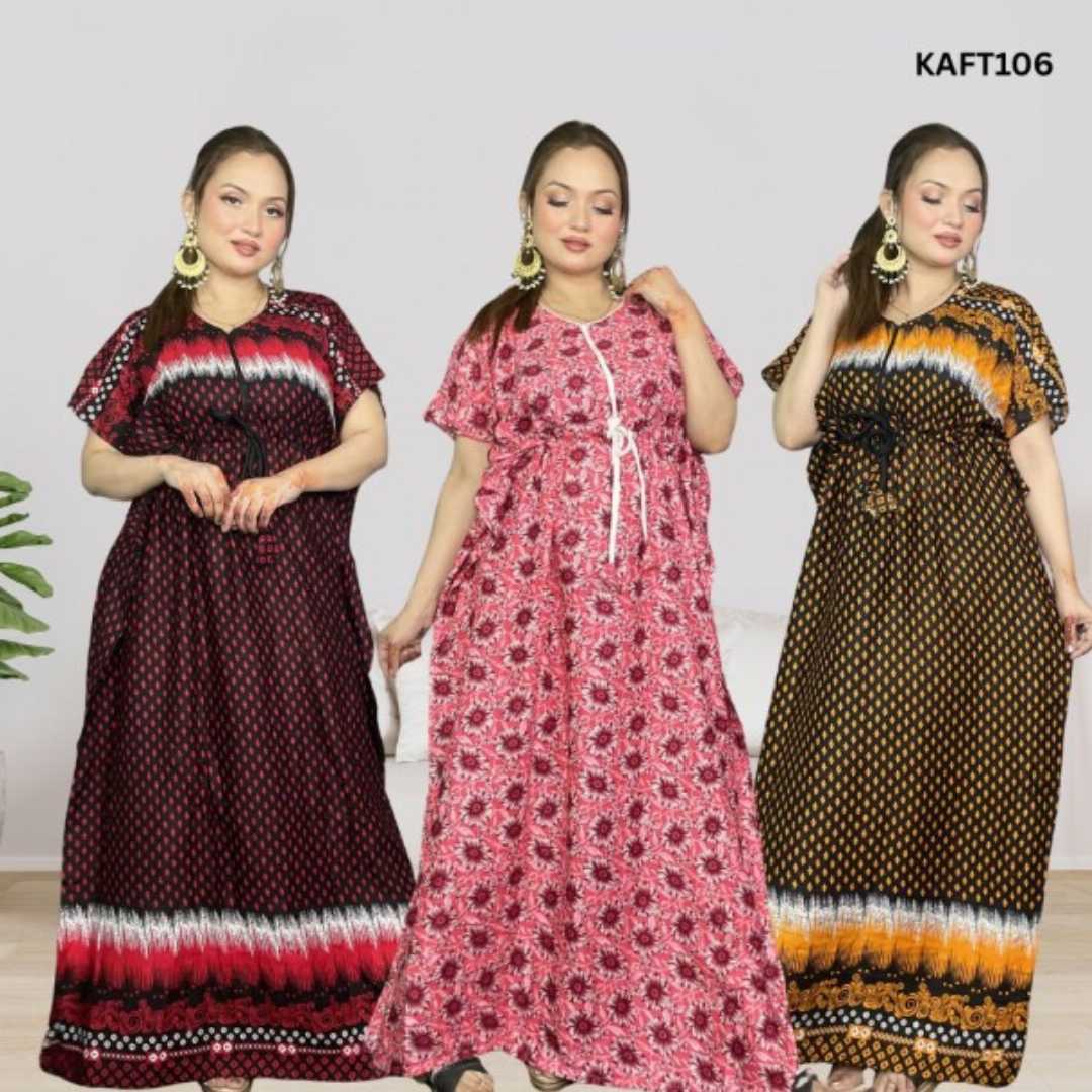 kaftan maxi combo pack, china linen kaftan dress, long kaftan maxi bd, kaftan dress set of 2, breathable summer kaftan, loose fit maxi dress, comfortable home wear dress, women nightwear kaftan, buy kaftan online bangladesh, tukree kaftan dress, affordable maxi dress combo, kaftan086