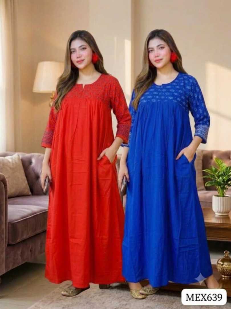 Cotton Gown Maxi Combo MEX638, Green and Blue Maxi Combo BD, Quarter Sleeve Maxi Combo MEX638, Soft AC Cotton Maxi MEX638, মেক্সি কম্বো সেট, সবুজ ও নীল সুতি গাউন মেক্সি, Circle BD Maxi Combo MEX638, Nursing Friendly Maxi Combo BD