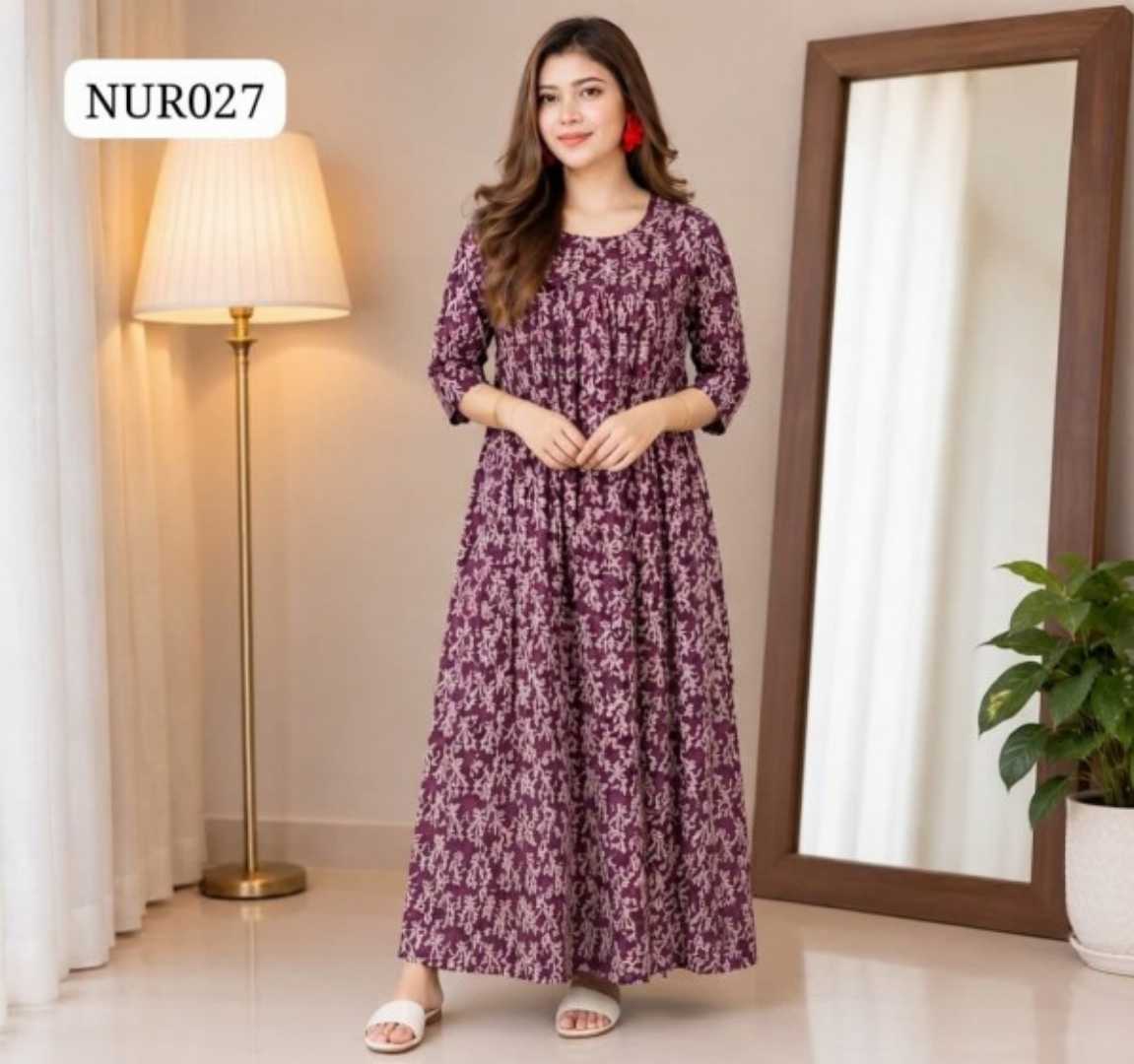 nursing maxi 3/4 sleeve,feeding chain dress bd,soft cotton nursing wear,breastfeeding maxi bangladesh,tukree maternity dress